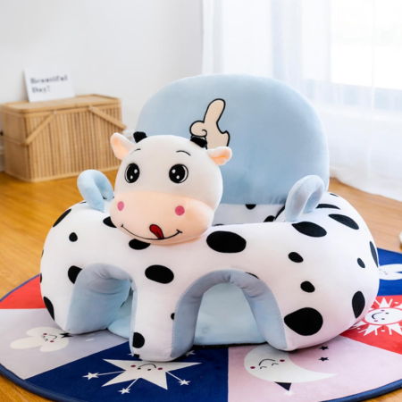 Plush Cow-Shaped Baby Sitting Support Sofa